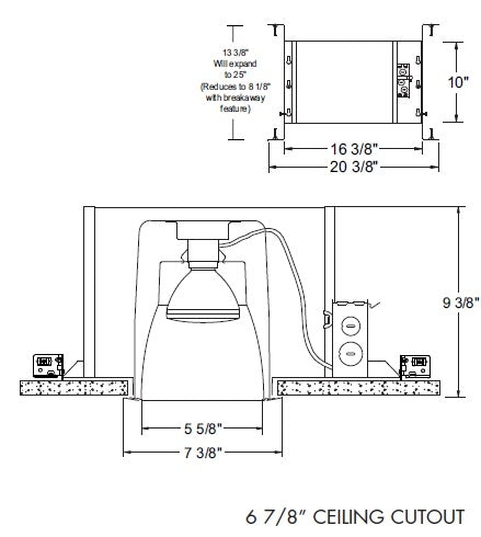 Juno Aculux IC62  Recessed Lighting 5-5/8 inch Line Voltage New Construction IC  Open Aperture Housing