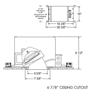 Juno Aculux IC64  Recessed Lighting 5-5/8 inch Line Voltage New Construction IC  Open Aperture Adjustable Housing
