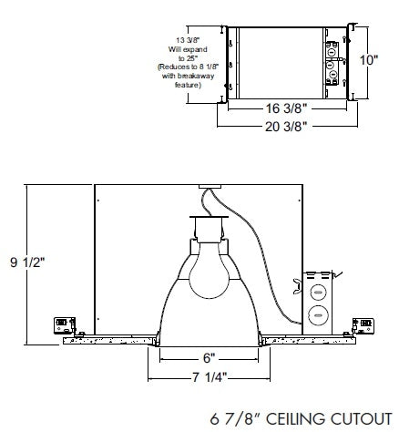 Juno Aculux IC906  Recessed Lighting 6 inch Line Voltage New Construction Wall Wash IC  Housing