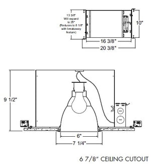 Juno Aculux IC906  Recessed Lighting 6 inch Line Voltage New Construction Wall Wash IC  Housing