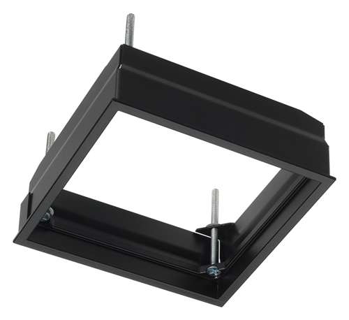 Juno Aculux SFM3SQ/100B Recessed Lighting 3-1/4" Square Flush Mount Adapter for 1/Recessed Lighting 2" to 1" Thick Ceiling Black Finish