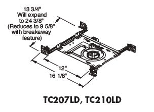 Juno Aculux Recessed Lighting TC207LD-830-S-U 2 inch LED New Construction Standard Housing 700 Lumens, 3000K Color Temperature, 80 CRI, Spot Beam, 120-277V 0-10V Dimmable Light