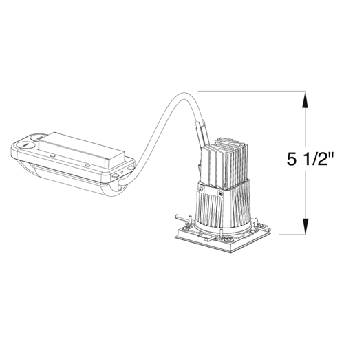 Juno Aculux Recessed Lighting TC207LSQDR-830-W-U 2 inch LED Remodel Standard Square Housing 700 Lumens, 3000K Color Temperature, 80 CRI, Wide Flood Beam, 120-277V 0-10V Dimmable Light