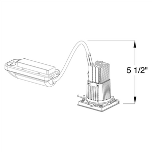 Juno Aculux Recessed Lighting TC207LSQDR-927-W-U 2 inch LED Remodel Standard Square Housing 700 Lumens, 2700K Color Temperature, 90 CRI, Wide Flood Beam, 120-277V 0-10V Dimmable Light