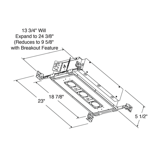 Juno Aculux Recessed Lighting TC210LSQ3A-927-N-1 2 inch 3 Heads LED New Construction Standard Square Adjustable Housing 1000 Lumens, 2700K Color Temperature, 90 CRI, Narrow Flood Beam, 120V Dimmable Light