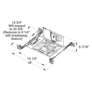Juno Aculux Recessed Lighting TC410TSQ-W-V-U2-CP 3-1/4 inch LED New Construction non IC Square Adjustable Housing 1000 Lumens, Black Body Dimming and Tunable White, 4350K-2000K Color Temperature, Very Narrow Flood Beam, 0-10V Dimming, 277V, Chicago Plenum