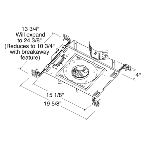 Juno Aculux Recessed Lighting TC420LP-930-F-EZB Low Profile 3-1/4 inch LED New Construction Round Adjustable Non IC Housing, 2000 Lumens, 3000K Color Temperature, 90 CRI, Flood Beam, 120-277V, eldoLED SOLOdrive 0-10V Dimming, 