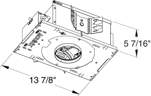 Juno Aculux TC943M-MR16-20E2-CP  Recessed Lighting 3-1/4 inch Open Aperture Standard Housing 20W Metal Halide MR16, 277V, Chicago Plenum