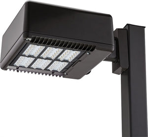 Lithonia KAD LED 60C 530 30K R4 MVOLT SPD09 DDBXD 103W LED Contour Soft Square Area Light, 60 LEDs, 530mA, 3000K, Type IV Distribution, 120-277V, 9" Arm Square Area Light Pole Adaptor, Dark Bronze