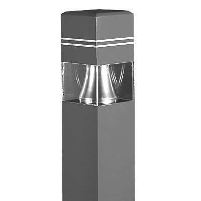 Lithonia KBE8 50S R5 347 DMB LPI 8" Square Architectural Bollard, 50W High Pressure Sodium, Type V Distribution, 347V, Magnetic Ballast, Medium Bronze Finish, Lamp Included
