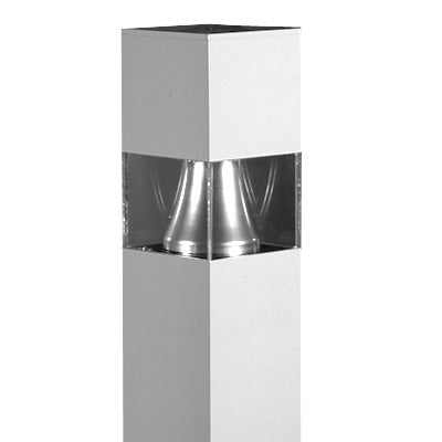 Lithonia KBS8 100M R5 TB DSS LPI 8" Square Architectural Bollard, 100W Metal Hallide, Type V Distribution, Multi-Tap Ballast, Magnetic Ballast, Sandstone Finish, Lamp Included