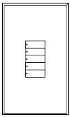 Lutron LFGR-W5BN-CWH Architectural Non-Insert Style seeTouch Glass 5 Button Wallplate in Clear Glass with White Paint