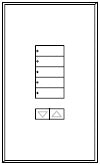 Lutron LFGR-W5BRLN-CWH Architectural Non-Insert Style seeTouch Glass 5 Button with Raise/Lower Wallplate in Clear Glass with White Paint